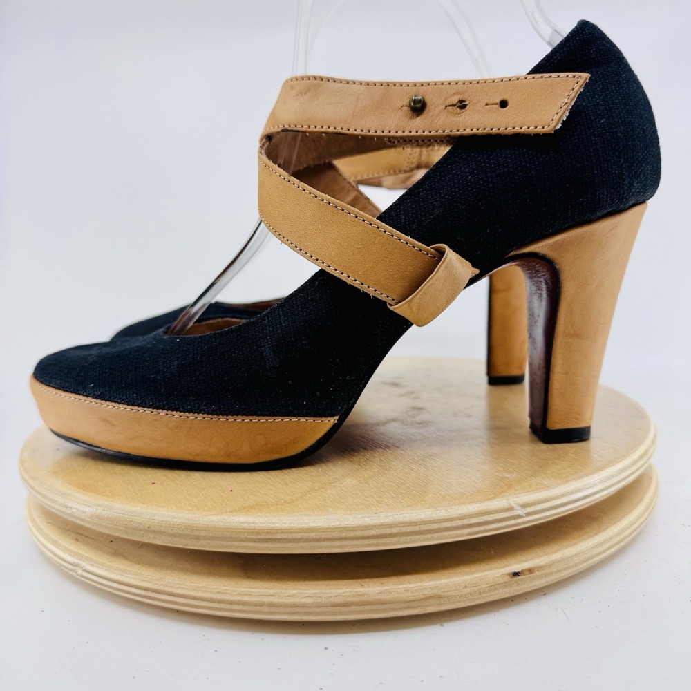 Schuler & Sons Philadelphia  Costal Heels leather black Womens 8 anthropologie